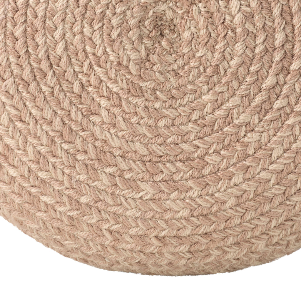 Vibe By Jaipur Living Grayton Indoor/ Outdoor Solid Heather Light Tan/ Beige Cylinder Pouf