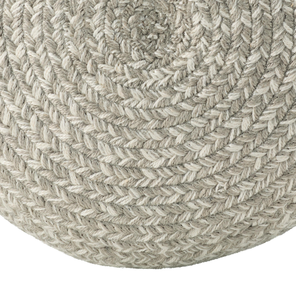 Vibe By Jaipur Living Grayton Indoor/ Outdoor Solid Heather Gray/ Cream Cylinder Pouf