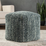 Jaipur Living Sherwood Solid Light Blue/ Gray Cube Pouf