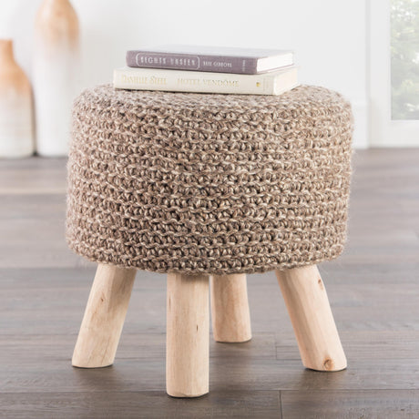 Jaipur Living Montana Stool Solid Taupe Stool