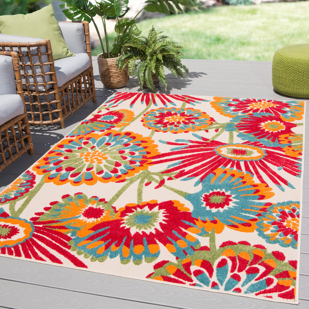 Jaipur Living Balfour Indoor/ Outdoor Floral Red/ Multicolor Area Rug (8'8"X11'10")