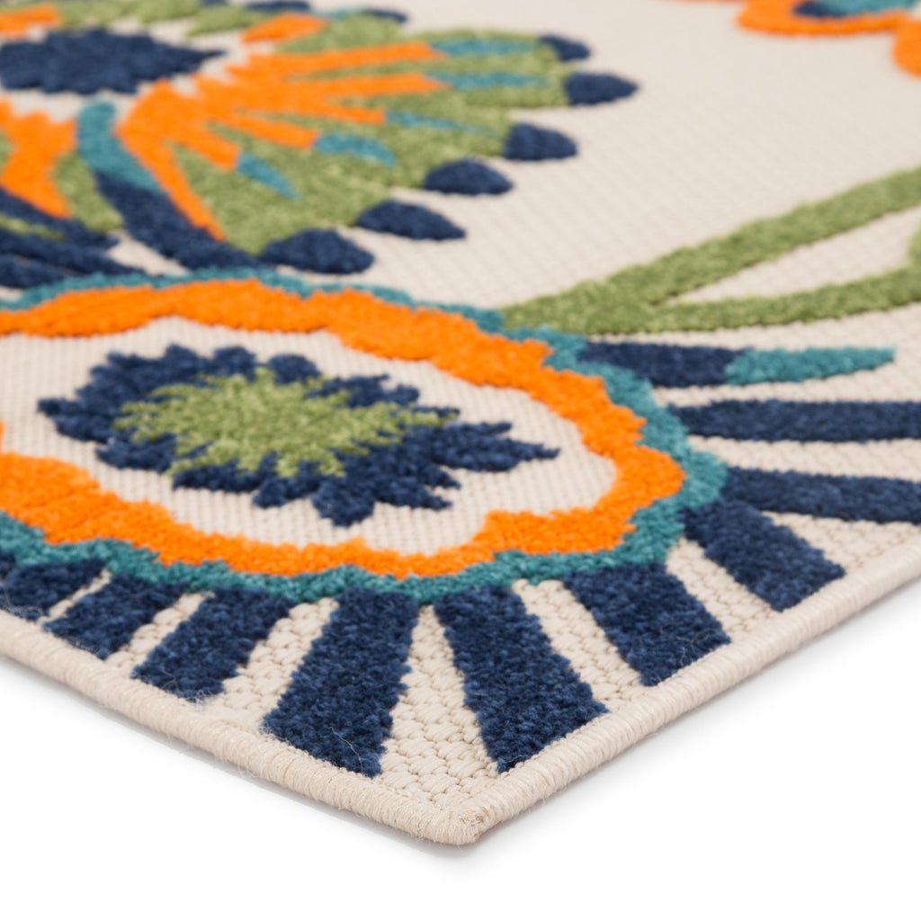 Jaipur Living Balfour Indoor/ Outdoor Floral Navy/ Multicolor Area Rug (5'3"X7'6")