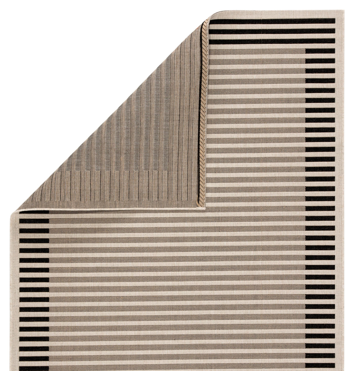 Jaipur Living Fathom Indoor/ Outdoor Striped Ivory/ Black Area Rug (4'X5'7")
