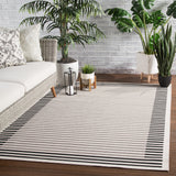 Jaipur Living Fathom Indoor/ Outdoor Striped Ivory/ Black Area Rug (4'X5'7")