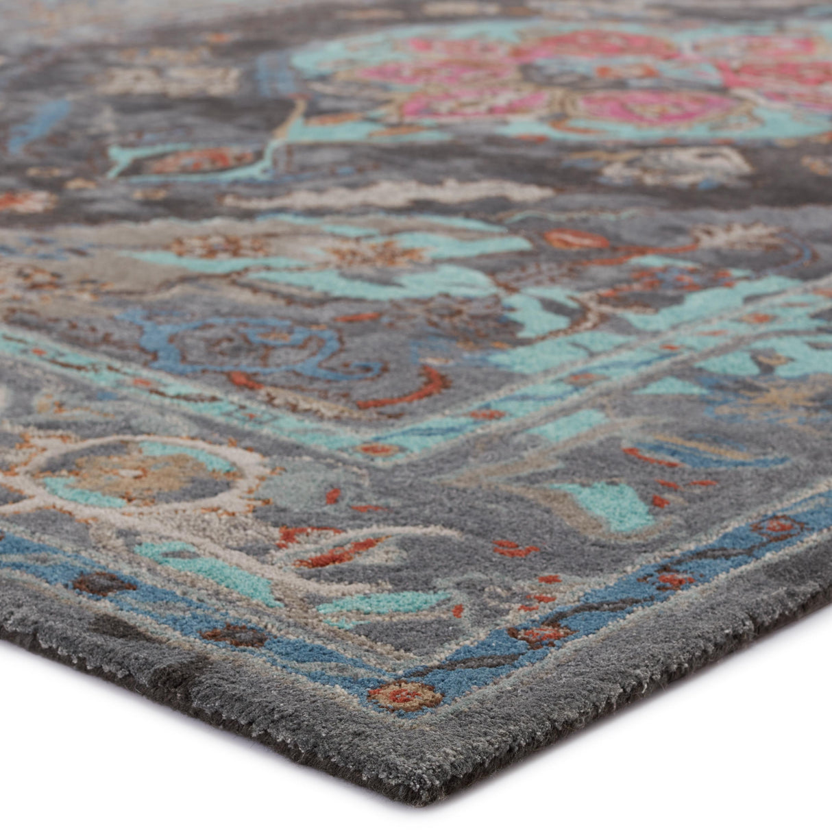 Jaipur Living Raisa Handmade Medallion Gray/ Aqua Area Rug (5'X8')