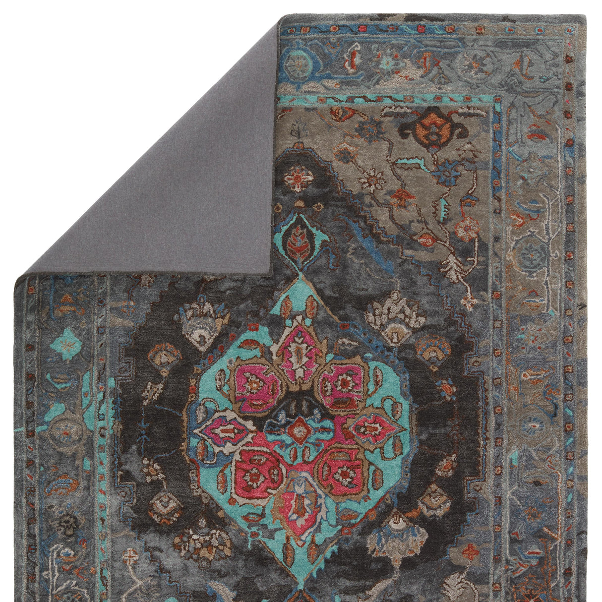 Jaipur Living Raisa Handmade Medallion Gray/ Aqua Area Rug (5'X8')