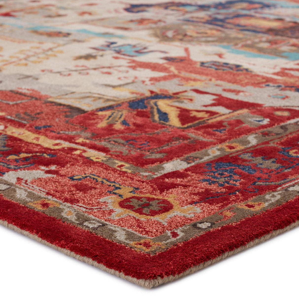 Jaipur Living Lilith Handmade Medallion Red/ Aqua Area Rug (8'X10')