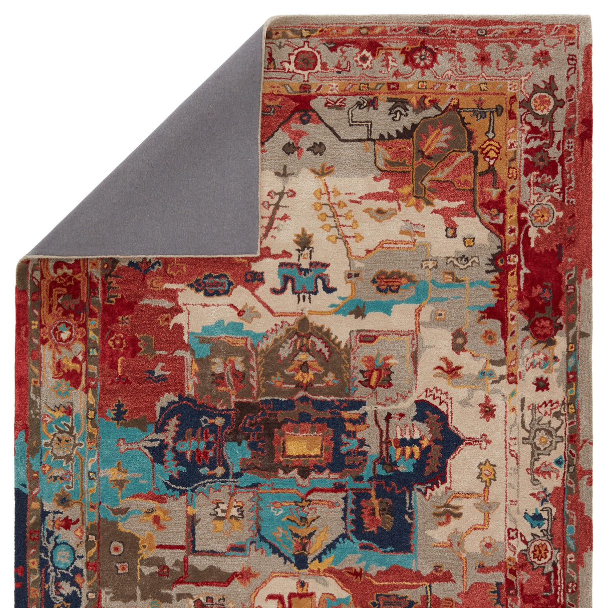 Jaipur Living Lilith Handmade Medallion Red/ Aqua Area Rug (9'X12')