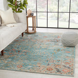 Jaipur Living Cristobol Handmade Medallion Turquoise/ Pink Area Rug (8'X10')