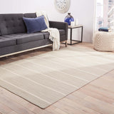 Jaipur Living Cape Cod Handmade Striped Gray/ White Runner Rug (2'6"X8')