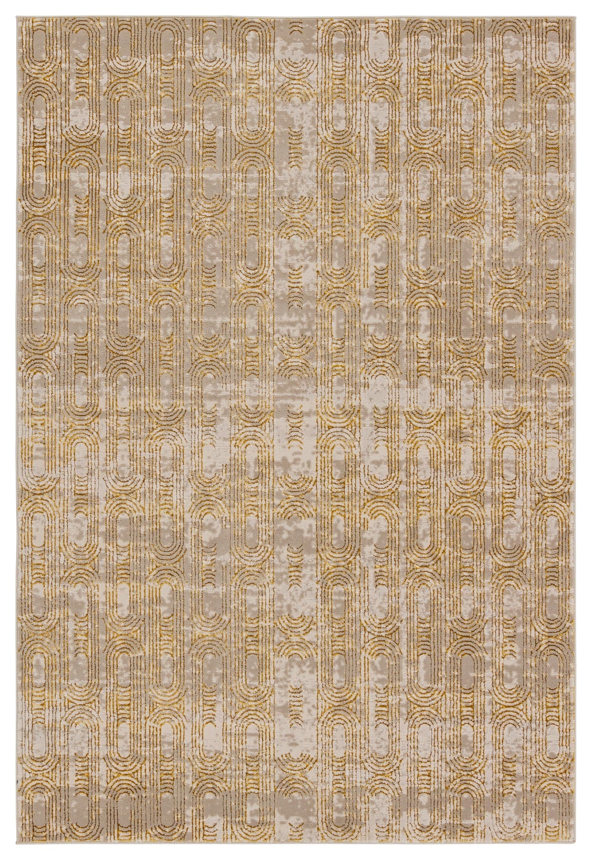 Jaipur Living Gimeas Geometric Gold/ Taupe Area Rug (7'10"X10'6")
