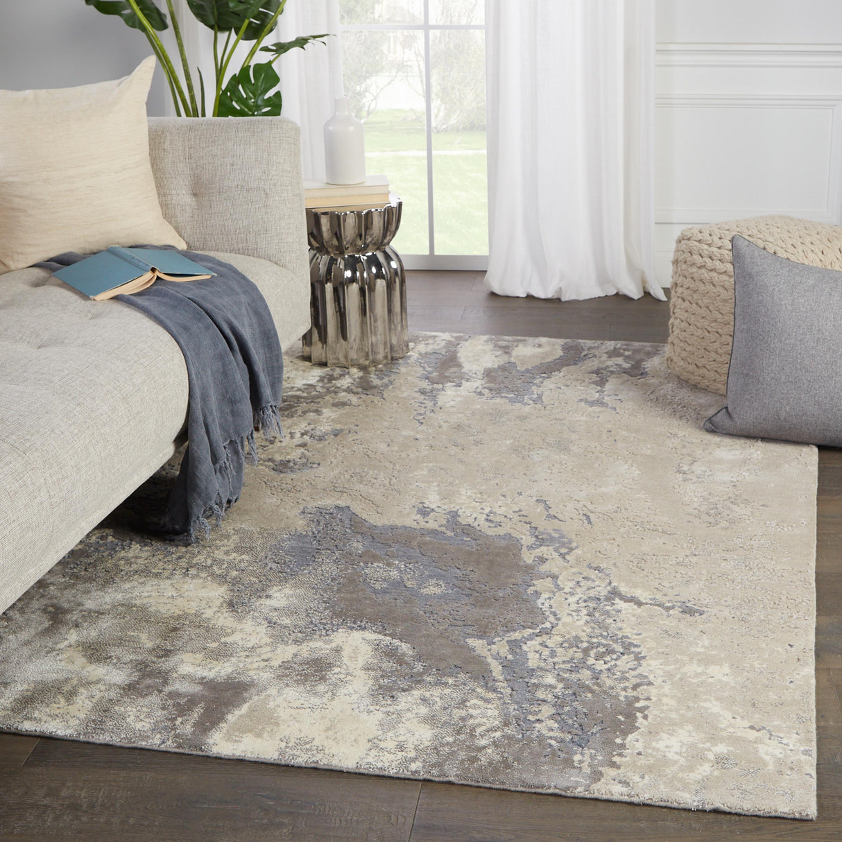 Jaipur Living Aegean Abstract Gray/ Beige Area Rug (7'9"X9'9")