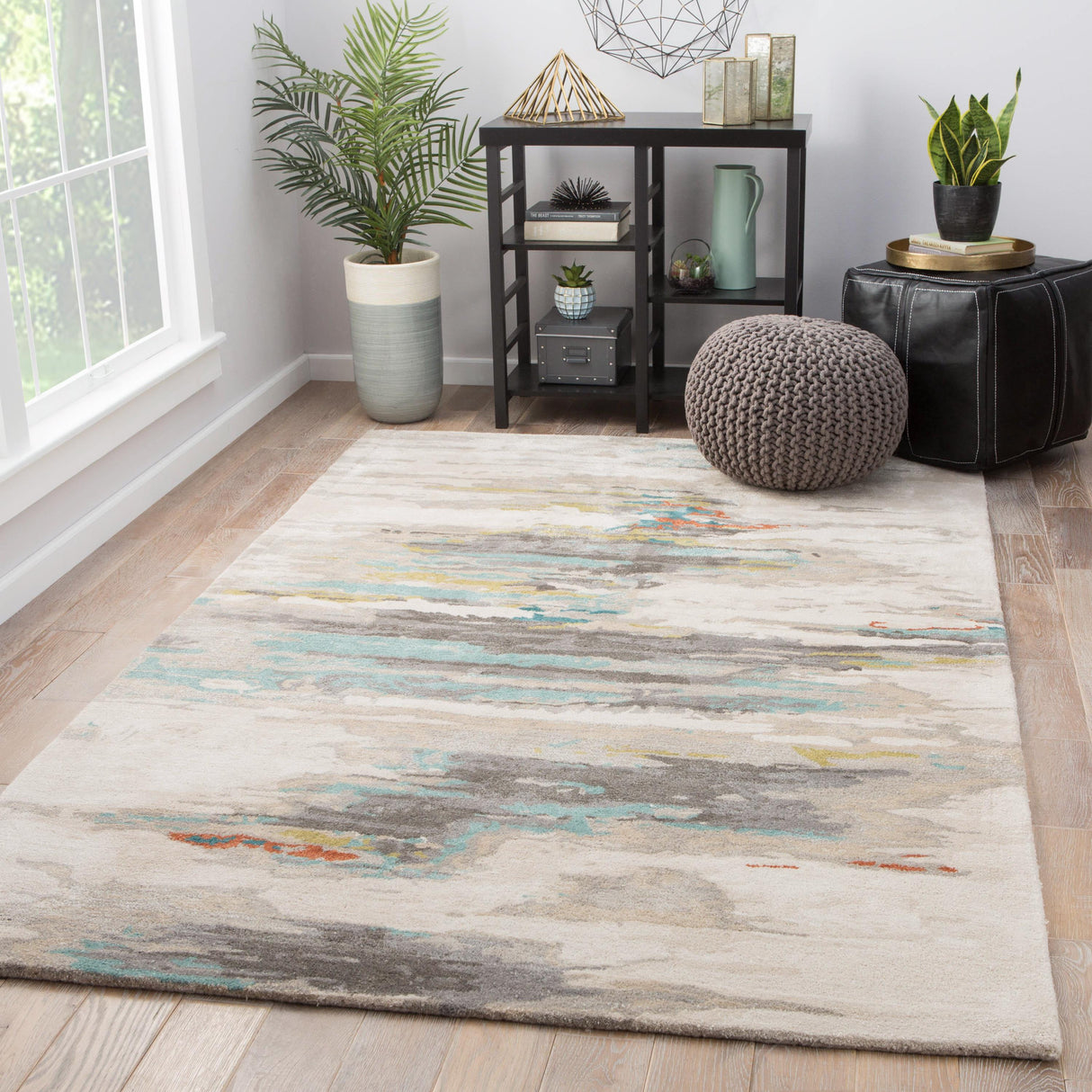 Jaipur Living Ryenn Handmade Abstract Gray/ Blue Area Rug (12'X18')