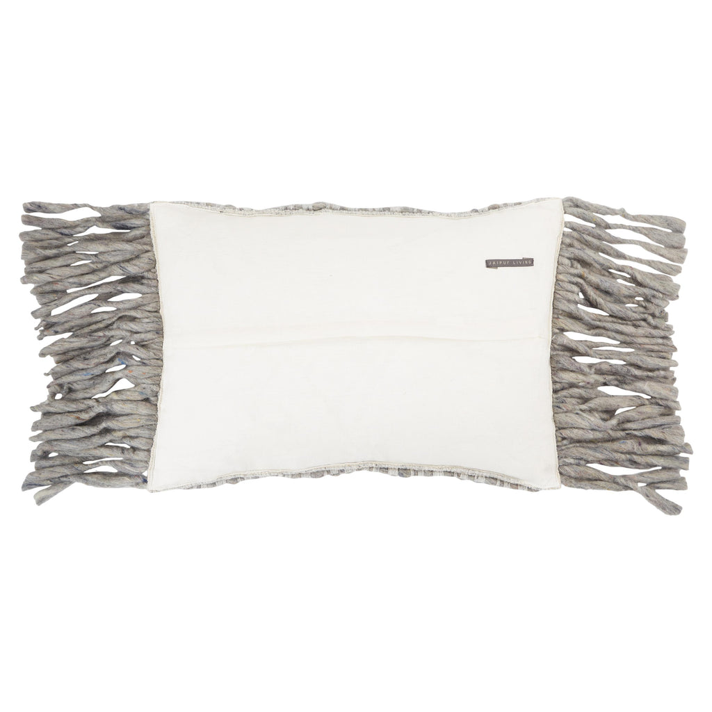 Jaipur Living Cilo Textured Light Gray/ Ivory Pillow Cover (16"X24" Lumbar)