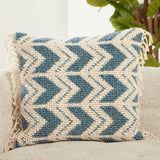 Jaipur Living Takeo Chevron Blue/ Ivory Pillow Cover (22" Square)