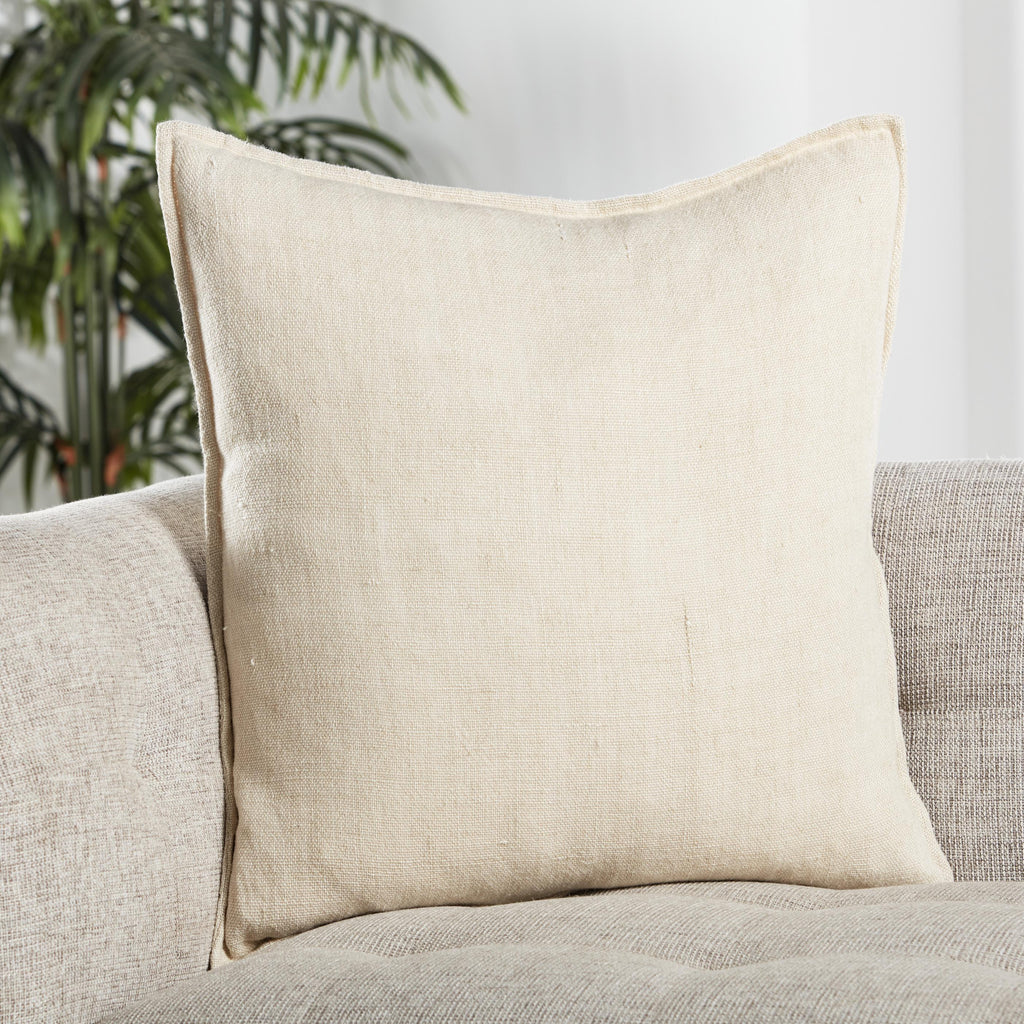 Jaipur Living Blanche Solid Cream Pillow Cover (22" Square)