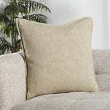 Jaipur Living Blanche Solid Light Beige Pillow Cover (22" Square)