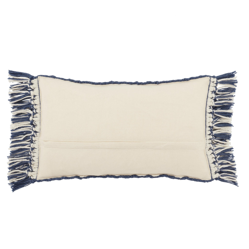 Jaipur Living Perdita Indoor/ Outdoor Geometric Dark Blue/ Ivory Pillow Cover (13"X21" Lumbar)