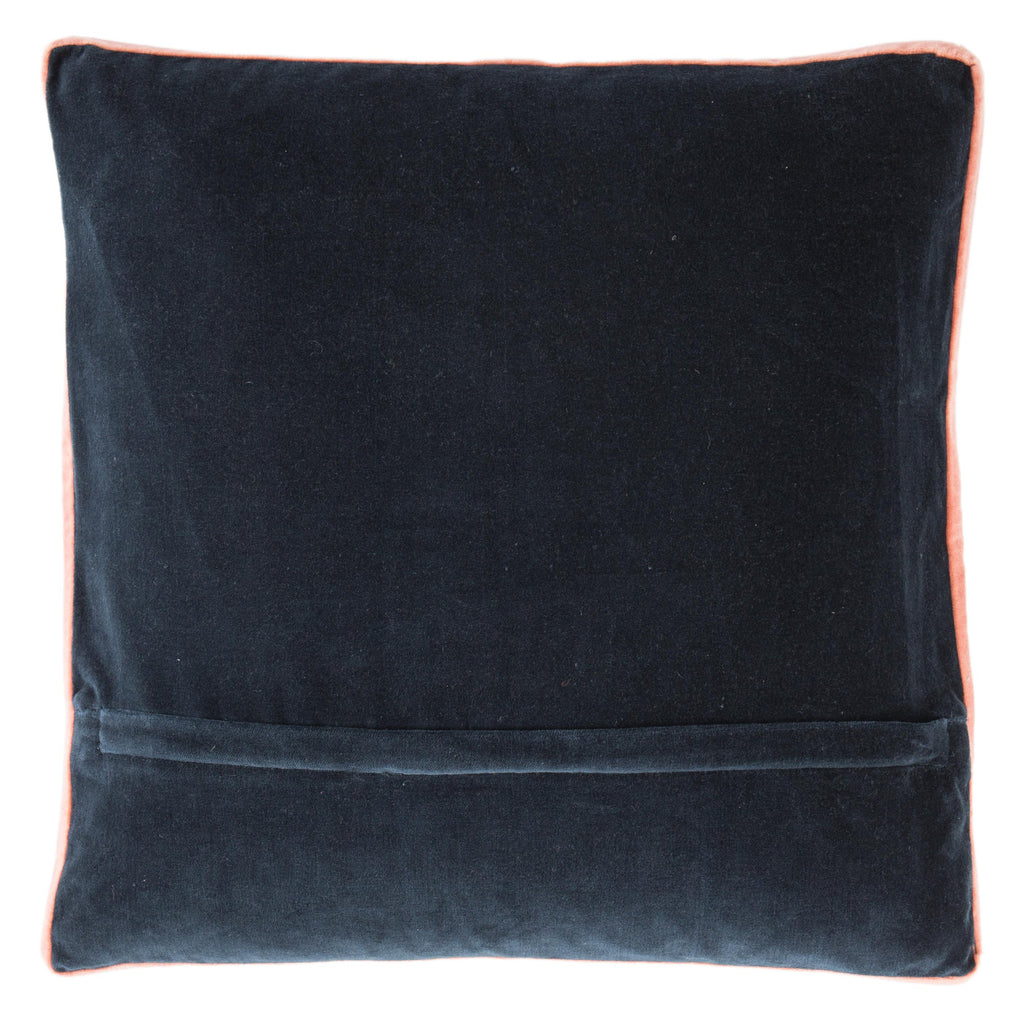 Jaipur Living Bryn Solid Navy/ Pink Down Pillow (18" Square)