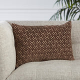 Jaipur Living Colinet Trellis Dark Taupe/ Silver Pillow Cover (13"X21" Lumbar)