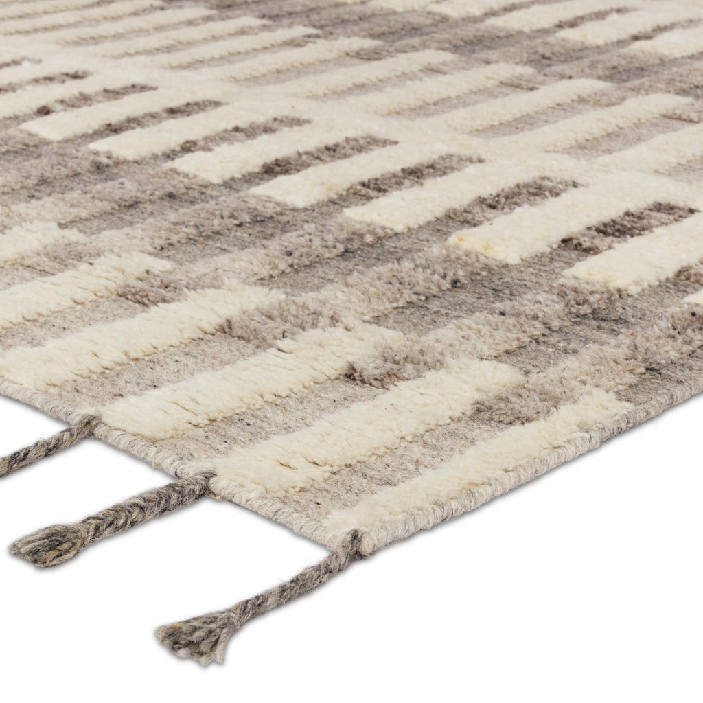 Jaipur Living Izza Hand-Knotted Striped Cream/ Taupe Area Rug (8'X10')