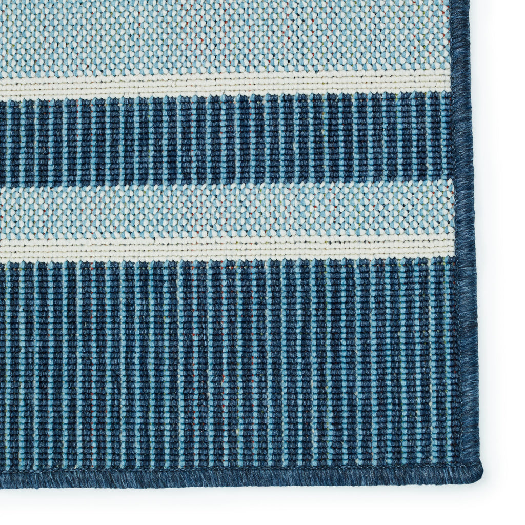 Vibe By Jaipur Living Devato Indoor/ Outdoor Striped Blue/ Cream Area Rug (2'X3')