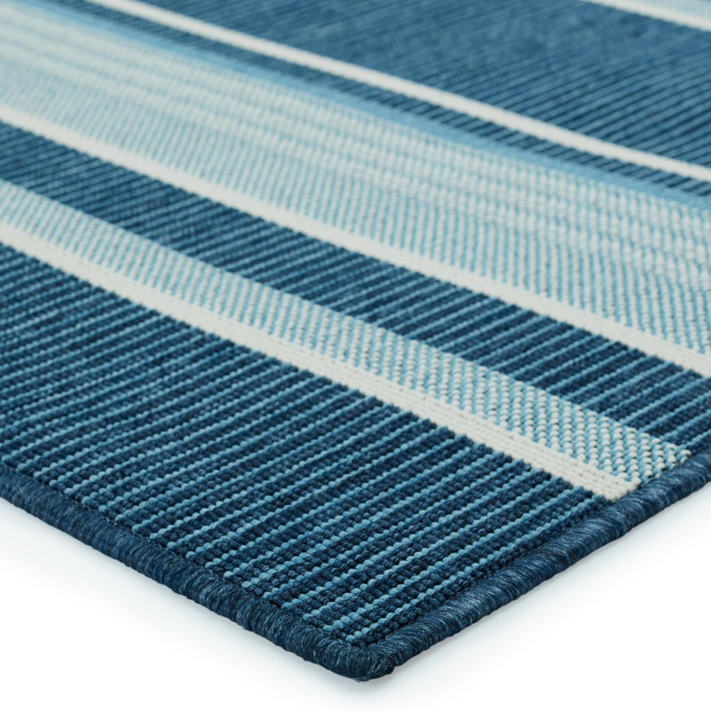 Vibe By Jaipur Living Devato Indoor/ Outdoor Striped Blue/ Cream Area Rug (5'X8')