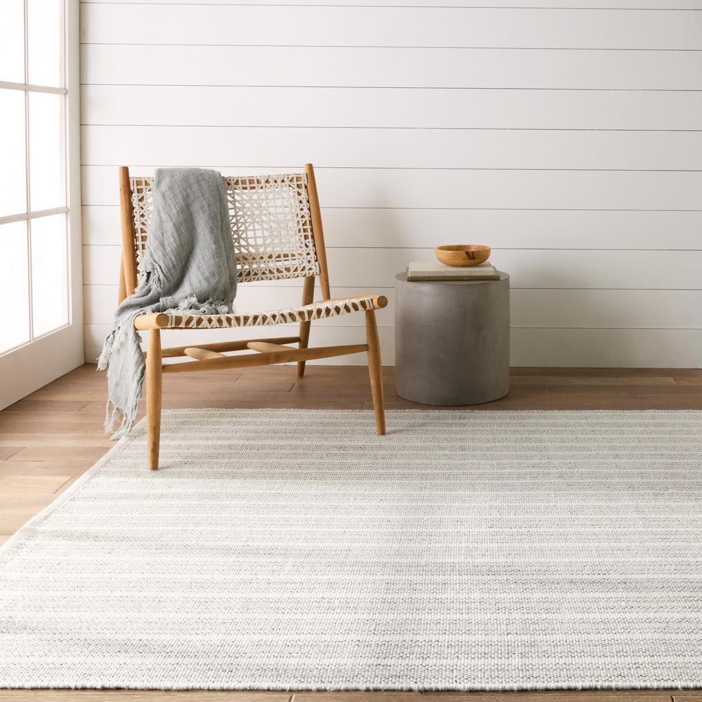 Jaipur Living Elis Indoor/ Outdoor Striped Light Gray/ Ivory Area Rug (9'X12')