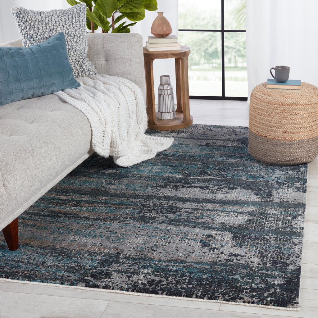 Vibe By Jaipur Living Aubra Abstract Teal/ Gray Area Rug (5'X7'6")