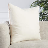 Jaipur Living Seti Bordered Ivory/ Blush Pillow Cover (24" Square)
