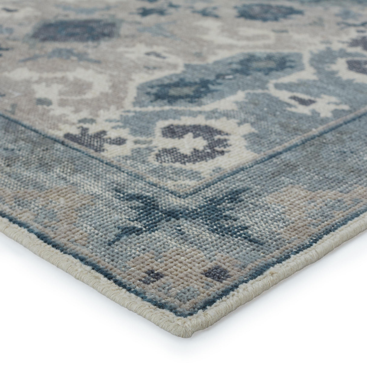 Jaipur Living Modify Hand-Knotted Medallion Blue/ Light Gray Runner Rug (12'X18')