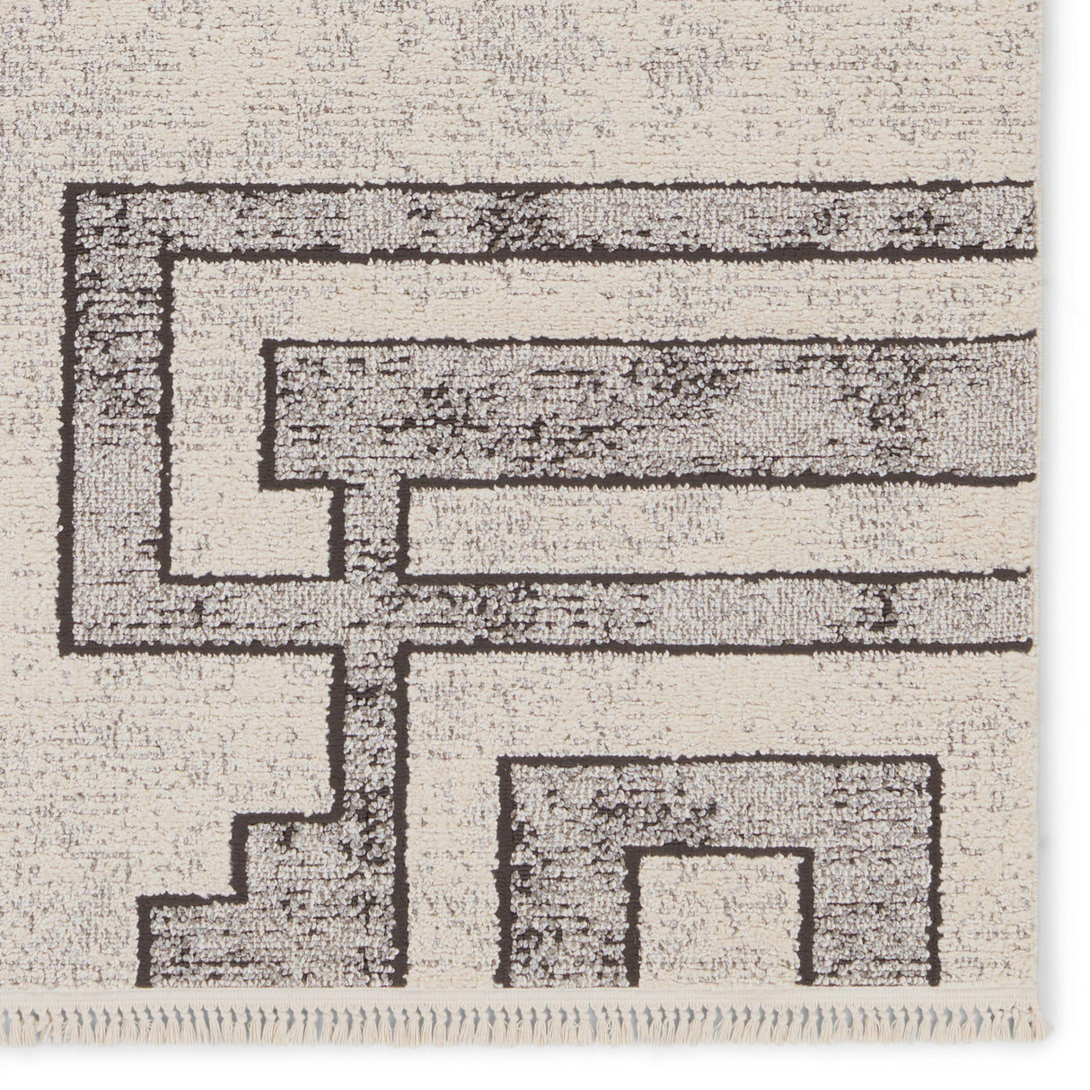 Jaipur Living Bungalow Geometric Gray/ Cream Area Rug (6'7"X9'6")