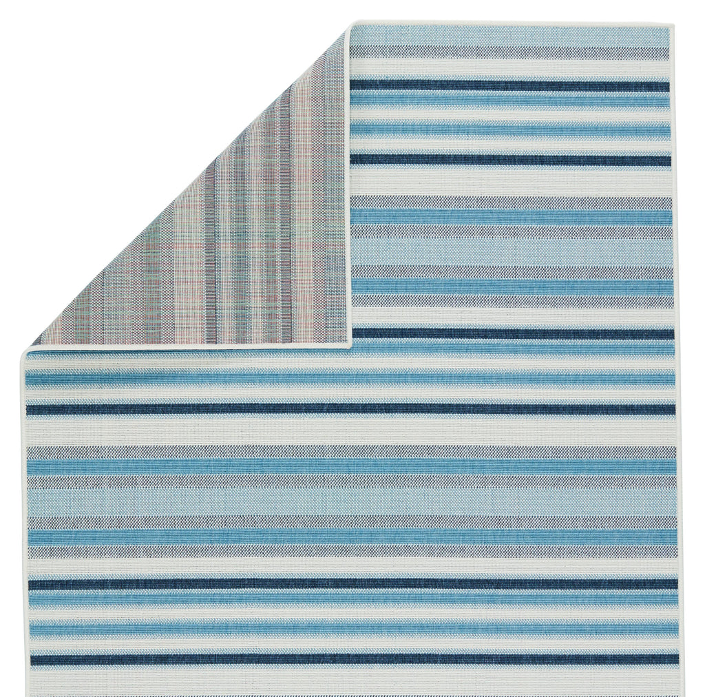 Vibe By Jaipur Living Lloria Indoor/ Outdoor Striped Blue/ Cream Area Rug (9'X12')