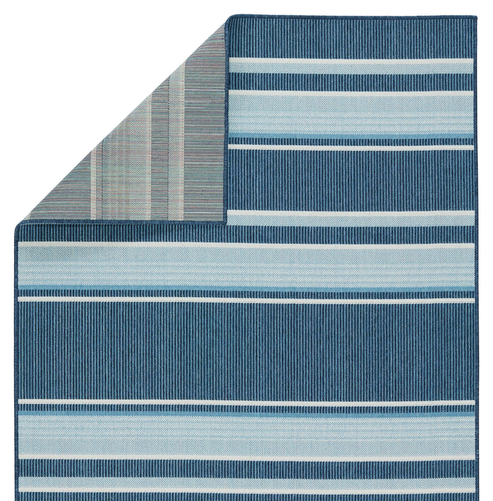 Vibe By Jaipur Living Devato Indoor/ Outdoor Striped Blue/ Cream Area Rug (9'X12')
