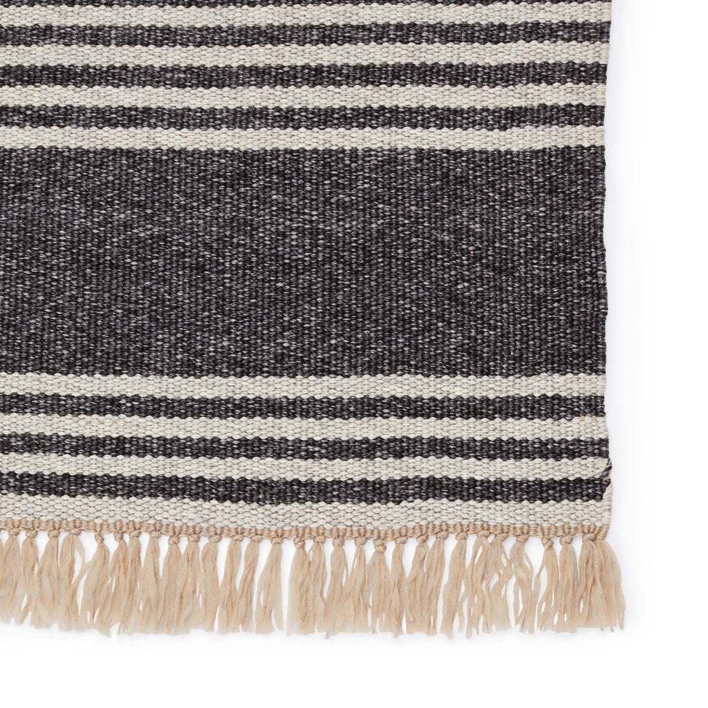 Vibe By Jaipur Living Strand Indoor/ Outdoor Striped Dark Gray/ Beige Area Rug (2'X3')