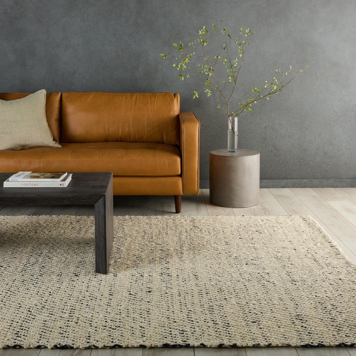 Jaipur Living Almand Natural Solid White/ Black Area Rug (6'X9')