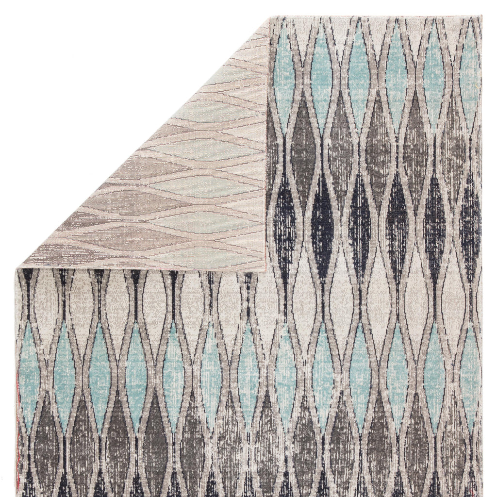 Jaipur Living Norwich Indoor/ Outdoor Geometric Gray/ Blue Area Rug (5'3"X7'6")