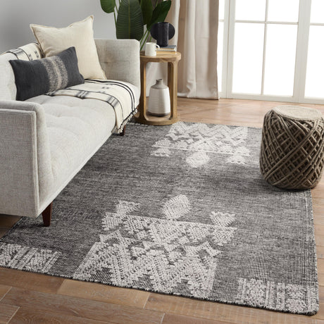 Jaipur Living Torsby Hand-Knotted Geometric Black/ Ivory Area Rug (10'X14')