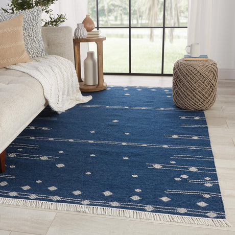 Jaipur Living Calli Indoor/ Outdoor Geometric Blue/ White Area Rug (5'X8')