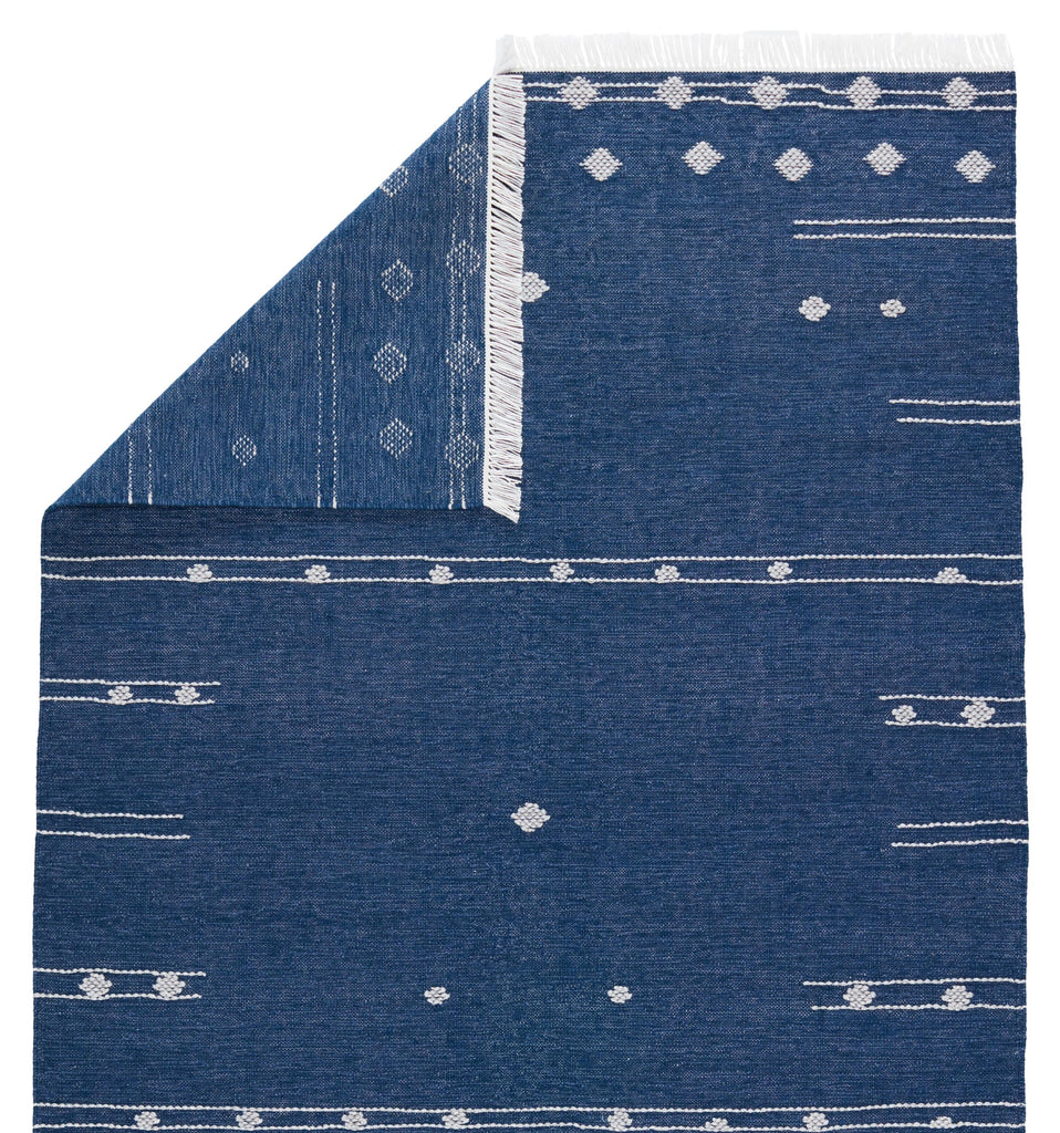 Jaipur Living Calli Indoor/ Outdoor Geometric Blue/ White Area Rug (7'6"X9'6")