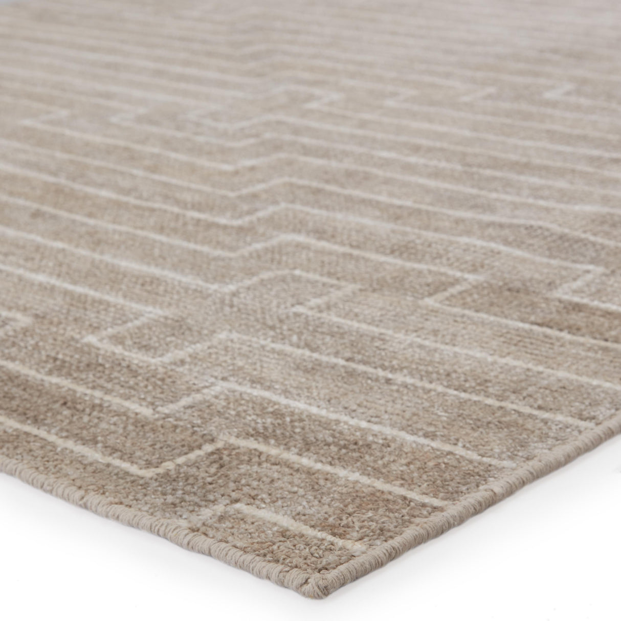 Jaipur Living Alloy Handmade Striped Light Taupe/ White Area Rug (9'X13')