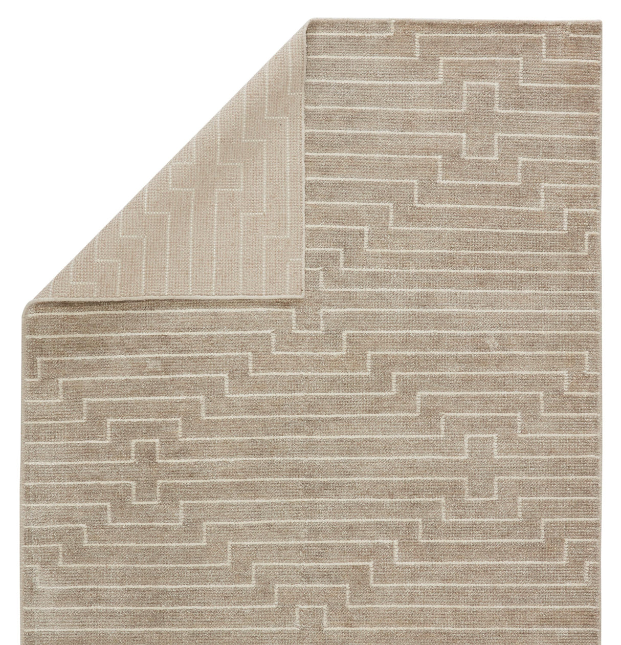 Jaipur Living Alloy Handmade Striped Light Taupe/ White Area Rug (9'X13')