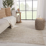 Jaipur Living Alloy Handmade Striped Light Taupe/ White Area Rug (9'X13')