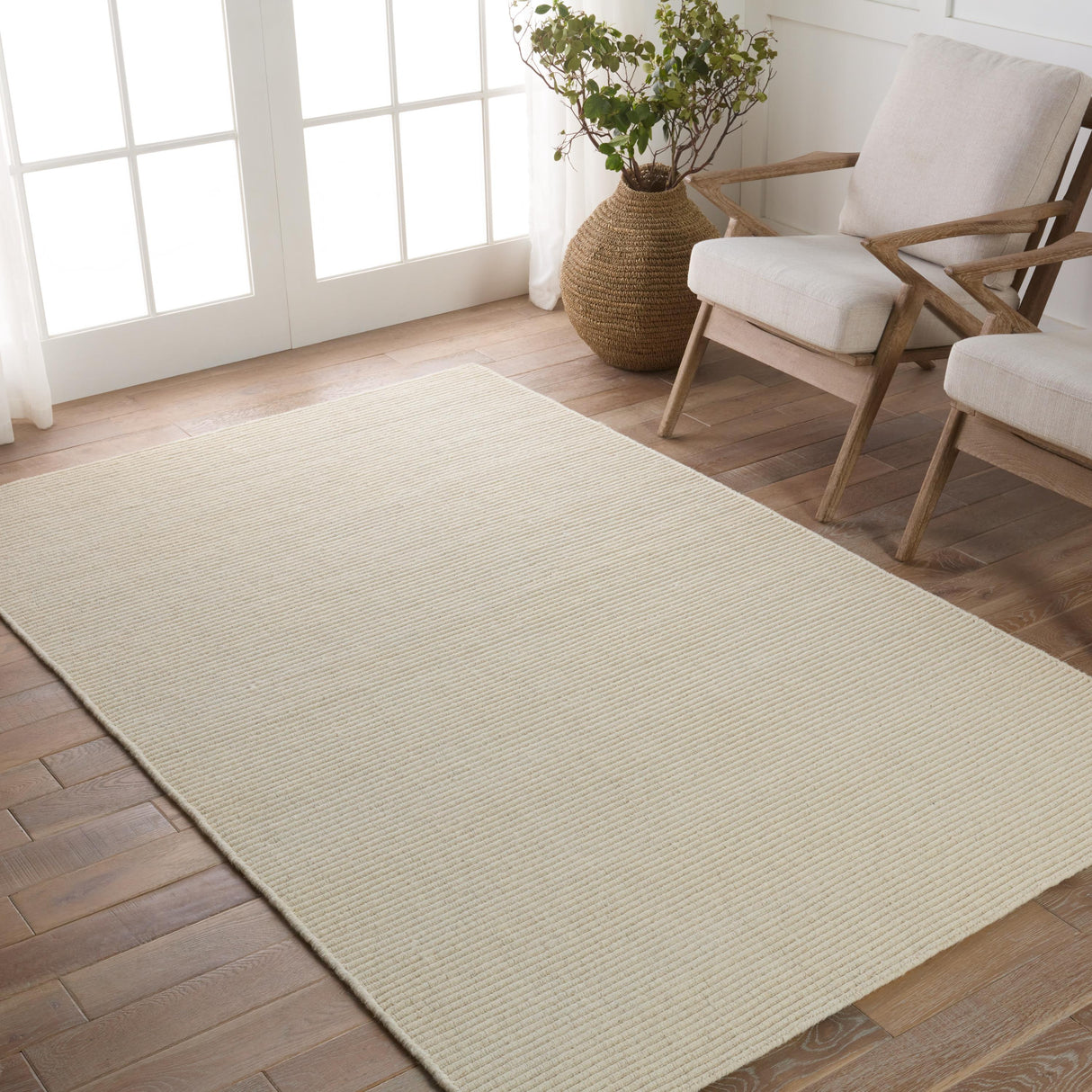 Jaipur Living Shyre Handmade Solid Cream Area Rug (9'X12')