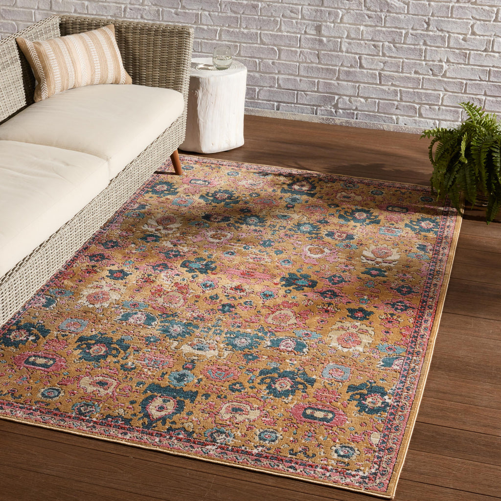 Vibe By Jaipur Living Azura Indoor/ Outdoor Medallion Pink/ Gold Area Rug (4'X5'7") DecoratorsBest