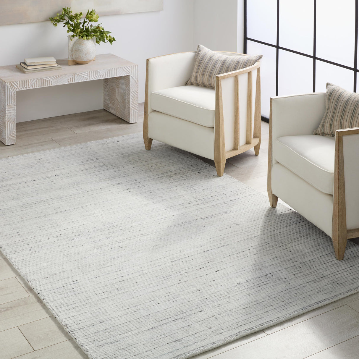 Jaipur Living Mona Handmade Indoor/Outdoor Solid Cream/ Light Gray Area Rug (9'X12')