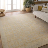 Jaipur Living Antony Hand-Knotted Floral Yellow/ Light Gray Area Rug (9'X12')