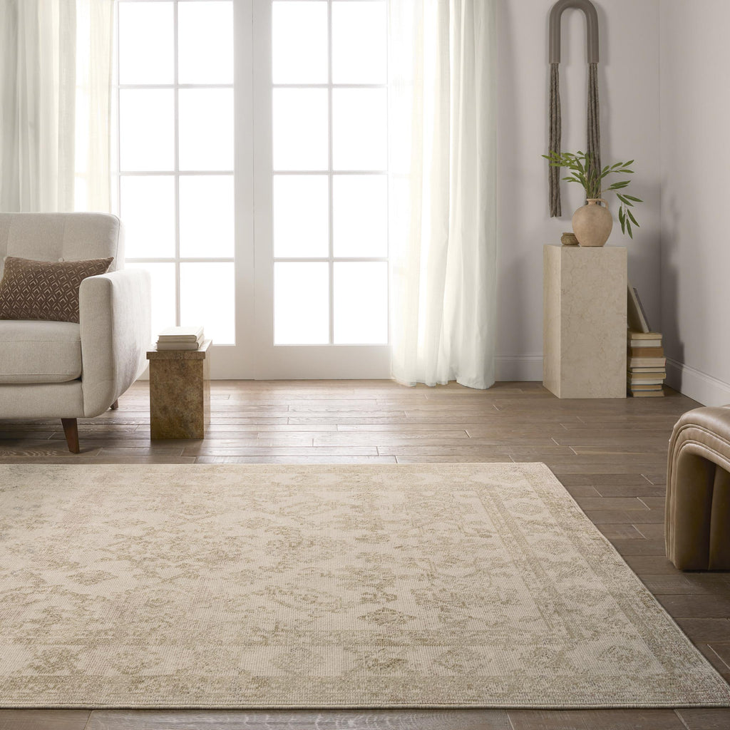 Vibe By Jaipur Living Salerno Indoor/Outdoor Medallion Gold/ Ivory Area Rug (9'6"X12'7")