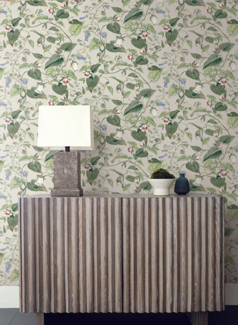 York Moon Flower Light Taupe Wallpaper