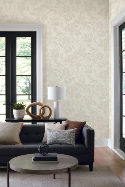 York Brushstroke Floral Pearl Wallpaper